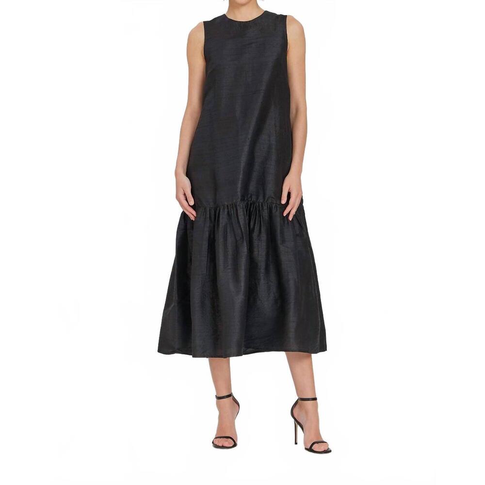NEW LIVRO evening solid dress in black